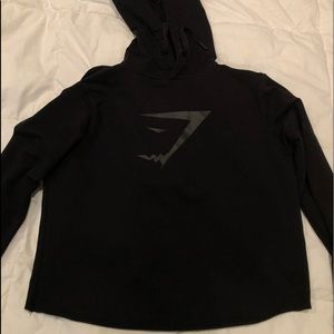 GYMSHARK Split Back Cropped Hoodie Black